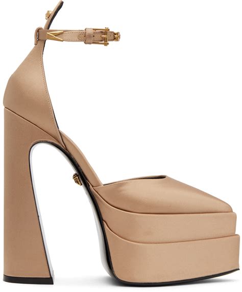 versace biege gold heels|versace heels price.